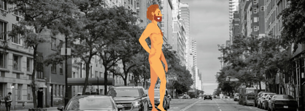 Naked Guy Hangs on Upper East Side