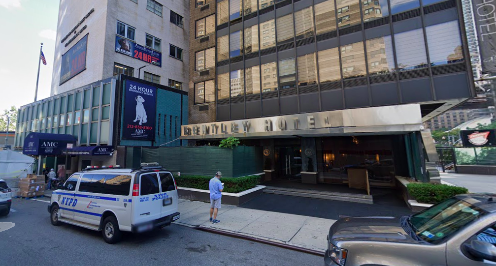 truck crashes into Bentley Hotel