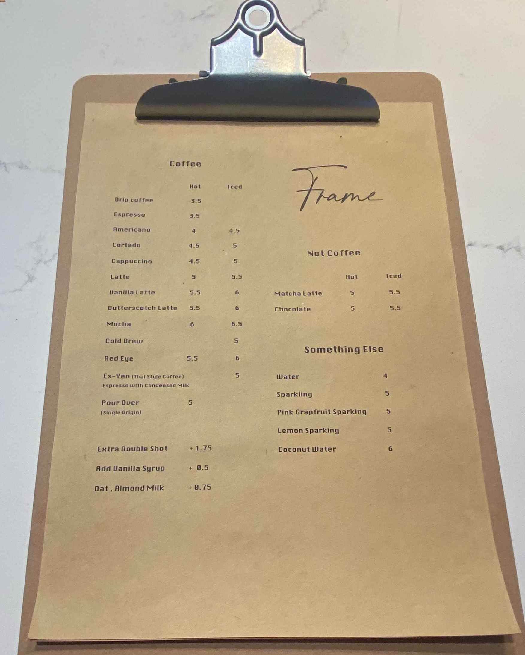 Frame menu