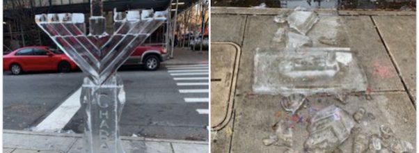 Ice Menorah Vandalized on UES
