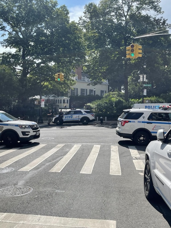 cop cars at gracie mansion