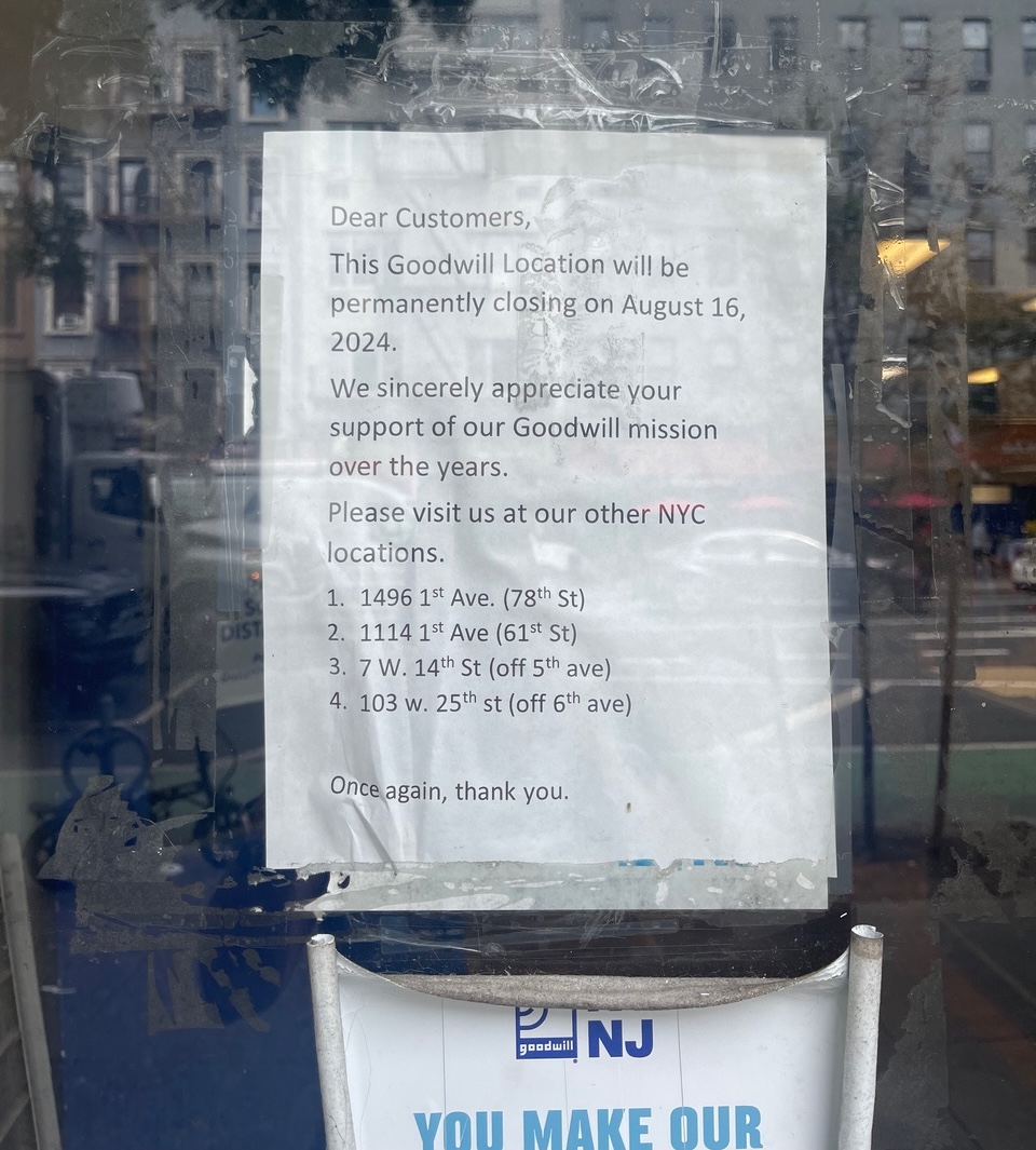 goodwill 2nd ave closing for good